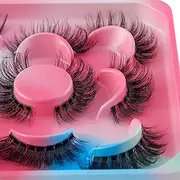 Clear Band Russian Stripe Eyelashes C/D Curl Wispy Fluffy Mink Lashes 3D Fluffy Eyelash Manga Lashes Natural looking false eyelashes that look like individual clusters Mink Eye Lashes Pack (AG06)