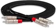 Hosa HRR-010X2 Dual Rean RCA to Dual Rean RCA Pro Stereo Interconnect Cable, 10 Feet, Red/Black