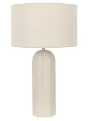 Mulberry 1 Light Table Lamp in Stone with Linen Shade