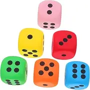ERINGOGO 6pcs Foam Dice for Kids: 6 Sided Dices Games Classroom Activities Must Haves Math Game Playing Building Toys