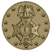 Sons of American Revolution Medallion for Box Cremation Urn/Flag Case - 2" Diam.