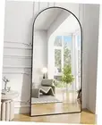30"x71" Arched Full Length Mirror, Black Large Floor Mirror with Aluminum