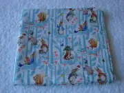 Peter Rabbit Woodlands Blue & White Cotton Fitted Cot Sheet Handmade
