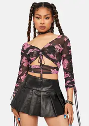 I See Red Mesh Crop Top