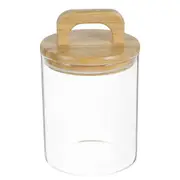 Coffee Bean Storage Container Clear Glass Jar Airtight Glass Jar with Bamboo Lid for Kitchen