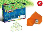 88 Pcs Glow in The Dark Fort Building Kit,Creative Indoor & Outdoor Play Tent and Tunnel Toys for 5-10 Year Old Boys & Girls,STEM Building Toy Gifts