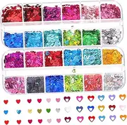 Vaguelly Heart Manicure Sequins Colours Nail Art DIY Glitters Manicure Decor Boxes of Nail Art Supplies