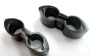 ALUMINUM BILLET DUAL HOSE SEPARATOR Profile Milled Polished Black 1/4" i.d. 2pk