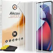 [Akcoo] Screen Protector for Motorola Edge 30 Fusion [3 Pack], Tempered Glass UV Set, Edge to Edge Coverage, Sensitive Touch, 9H Scratch Resistant