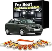 11Pcs Car LED Interior Reading Light Kit, For Seat MK3 6L 6L2 2003 2004 2005 2006 2007 2008 2009 Map Dome Luggage Bulb