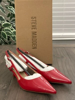 Steve Madden Women's US 8 Legaci Kitten Heel Pointed Toe Pump Red Patent