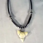 12 TIGER SHARK TOOTH REPLICA new NECKLACE SILVER BEAD #447 fish bulk