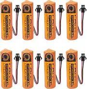 HOUYIBO 8PCS ER14505M with SM Black Plug 3.6V 2200mAh Lithium Battery PLC Industrial Batteries Non-Rechargeable Cell Backup Power Supply