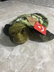 Aurora Plush Sea Turtle Baby Stuffed Animal Toy Green Soft Realistic 7”