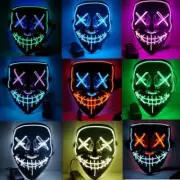 Funny Party Clubbing Light Up Led Mask Purge Costume Party Rave Cosplay 3 Modes
