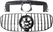 Compatible With Mercedes Benz X167 GLS-Class 2020-2024 GLS450 GLS580 Silver/Black Grill Front Grille GT Car Upper Bumper Hood Mesh W/Holder(Carbon fibre look)