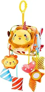 Crib Dangling Rattles | Colorful Stroller Toy | Portable Babies Travel Activity, Detachable Carseat Wind Chime Game for Boys, Girls