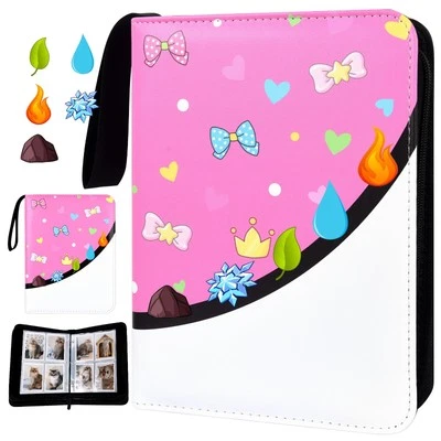 4 Pocket Trading Card Binder, Double Sided Card Album Holder, Premium Zip Tra...