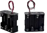 LAMPVPATH (Pack of 2) 8 AA Battery Holder, 12v AA Battery Holder, 8 AA Battery Holder with Leads-Double Layers Battery Holder(Each Layer Loads Four aa Batteries)