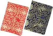 HOUDERCO 2Pcs Brocade Buddhist Scripture Storage Bag Lightweight Pouch for Scriptures Sundries Easy to Use Floral Design Compact for Travel and Organization