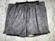 Xersion Mens Swim Shorts XXL Black Print Polyester & Spandex NWT