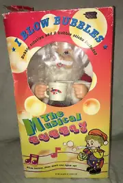 1988 The Musical Bubbly Santa Clause 14" Figure Blows Bubble Plays Music Lights