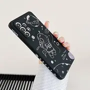 Cute Astronaut Case for Samsung S22 Ultra S21 Plus S20 FE A53 A52 A73 A72 A51 A71 A32 A33 Note 20 S10 Soft Silicone Cover,Black,for Samsung S21ULTRA