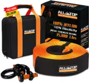 Heavy Duty Tow Strap Recovery Strap Kit : 3 Inch X 30 Ft (35,000 Lbs) 100% Nylon