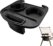 Beach Chair Cup Holder - Clip on Chair Table with Mobile Device Slot - Portable Recliner Lounger Attachment for Fishing Trips Garden Parties Picnics Camping Outdoor