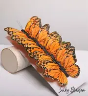 12 Monarch 5" feather butterflies, weddings, Floral accents, wall decorations