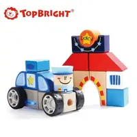 在飛比找PChome24h購物優惠-【芬蘭 Top Bright】有聲積木-警車(木製玩具)