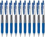 Zebra Sarasa Clip 0.7 Retractable Gel Ink Pen, Rubber Grip, 0.7mm, Blue Ink, Value Set of 10
