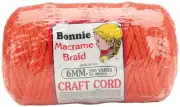 Pepperell Bonnie Macrame Craft Cord 6mmX100yd-Orange BB6-100-104