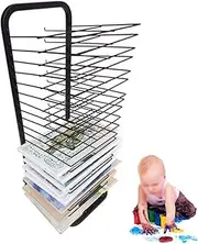 Art Drying Rack for Classroom,Stack Rack for Painting,20 Shelves Spinner Floor-Standing Art Storage Rack,Suitable for Drawings Paintings Prints