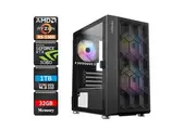 [5500-RTX3060-32G1S-NX200MR-WO] AMD Ryzen 5 5500 RTX 3060 RGB Gaming PC System, 32GB RAM/1TB NVMe SSD/Windows 11