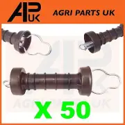 50 x HD Electric Fence Loop Hook Gate Handle Spring Inside Insulator Fencing NEW