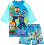 [Get Trend] Minecraft |Pokemon Swim Suits Rash Guard Bathing Suit Set 2 Pcs Holiday Essentials Pool
