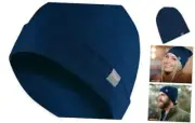 Unisex Merino Wool Cuff Beanie Winter Hat for Men and Women One Size Navy
