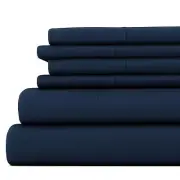 Linen Market 6 Piece Bed Sheet Set, Navy, Queen