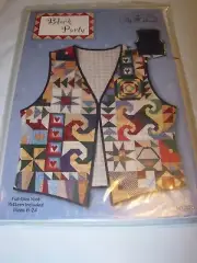 womens uncut my time quilt block party fabric Vest Sewing Pattern size 6/8 22/24
