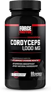 Force Factor Cordyceps Capsules with 1000mg of Cordyceps Sinensis Mushroom Extract, Traditionally Used to Improve Vitality, with BioPerine for Quick Absorption, Key Natural Ingredients, 60 Capsules