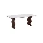 Maxson Walnut and White Ceramic Top Solid Timber Base Dining Table/180cm