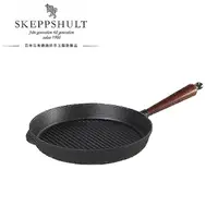 在飛比找momo購物網優惠-【Skeppshult】0025T-鑄鐵煎鍋櫸木手柄25cm