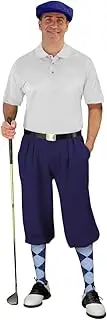 [Golf Knickers] Mens Select A Style Navy Outfit with Matching Golf Cap and Selected Argyle Socks