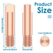 20Pcs Contact Tip Kit Copper Welding Contact Tip Set Durable M6 Thread 1mm qixKq