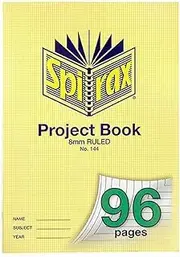 Spirax 144 A4 Project Book with 8MM Ruling (96 Pages)