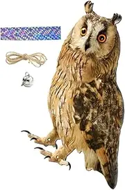 ORFOFE Bird Deterrent for Outside Owl Decoy Garden Tree Yard Ornament Lifelike Hanging Art