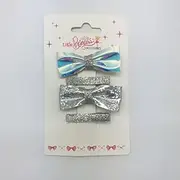 Lylac Kids 2 Iridescent Bow Clips and 2 Glitter Clips Set