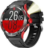 Smart Watch, 1.53 Inch Touch Screen Smartwatch Built in Compass, 100+ Sport Mode, Bluetooth 5.3, Flashlight, Waterproof, for Outdoor Sports (Red)