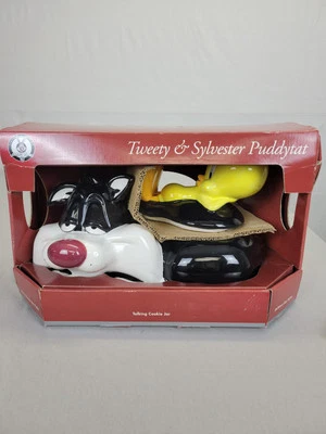 Rare 1998 Looney Tunes Sylvester & Tweety Talking Cookie Jar Tested Works Box
